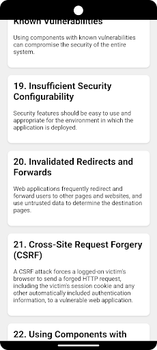 Android application 50 OSWAP Vulnerabilities screenshort