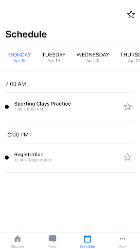 NSCA Events App Screen 2