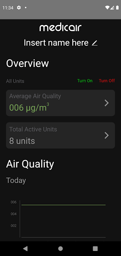Android application MedicAir Data screenshort
