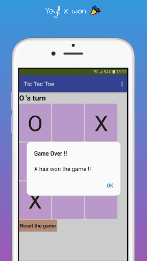 Android application Tic Tac Toe screenshort
