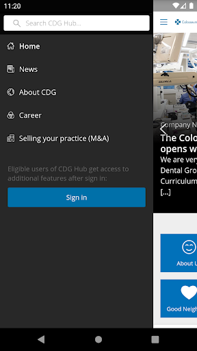 Colosseum Dental Group Hub Screen 2
