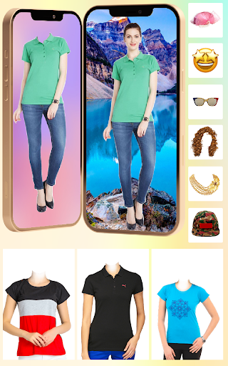 Android application Women T-Shirt Photo Suit Edit screenshort