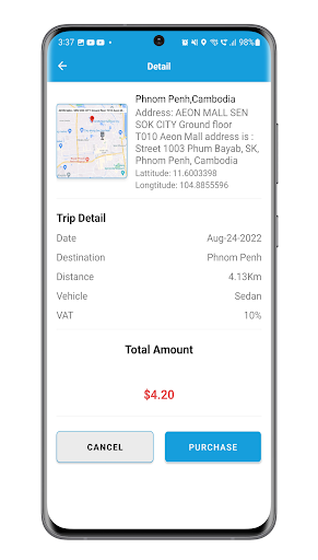 Eazy Taxi Customer Screenshot