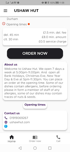 Android application Ushaw Hut screenshort