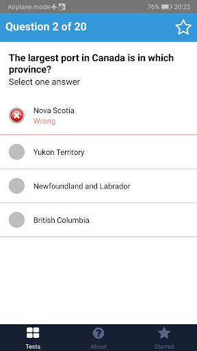 Canadian Citizenship Test Screen 2