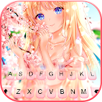 Cute Sakura Girl Keyboard Background Apk