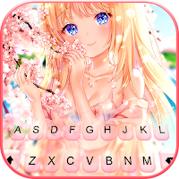 Фон клавиатуры Cute Sakura Girl