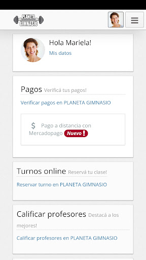 Android application PLANETA GIMNASIO screenshort