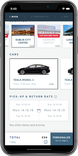 Android application UFODRIVE: 24/7 EV Car Rental screenshort