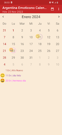 Android application Argentina Calendario - Emoji screenshort