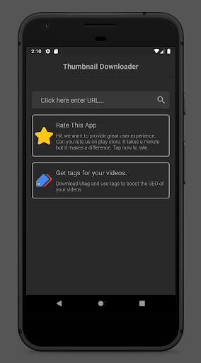 Android application Video Thumbnail Downloader screenshort