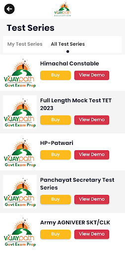 Vijaypath-All Exam Preparation Screen 2