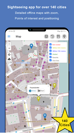 Android application Sightseeing Zürich screenshort