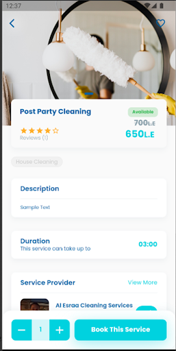 Duty Services - Customer Screen 3