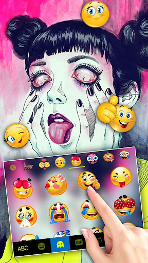 Trippy Goth Girl Keyboard Them Screen 3