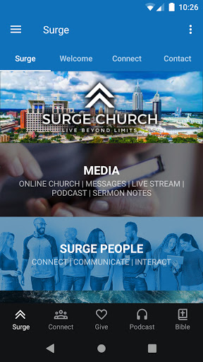 Android application Surge Church Mobile screenshort