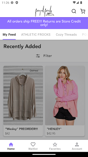 Android application Frugal Frocks screenshort