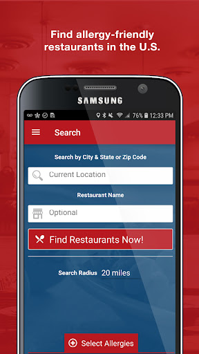 Android application AllergyEats screenshort