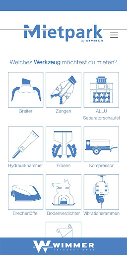 Android application Anton Wimmer Mietpark screenshort