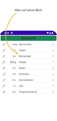 Einfache Einkaufsliste Screen 2