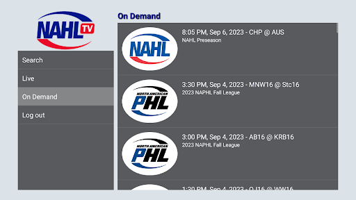 Screenshot of NAHLTV