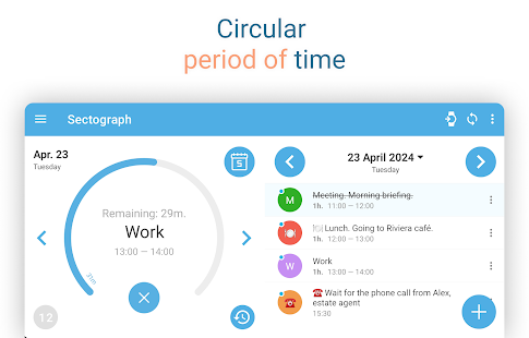 Sectograph. Day & Time planner Captura de pantalla