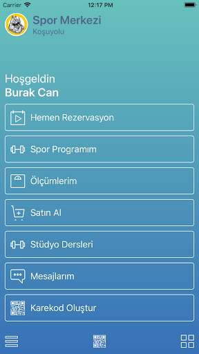 Android application Axiom Fitness screenshort