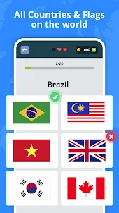 Flags of countries: Quiz Game