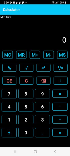 Calculator with Memory Screenshot