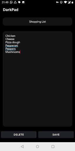 Android application DarkPad - Write Notes in Black screenshort