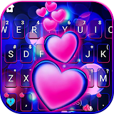 Pink Glow Hearts Keyboard Theme icon