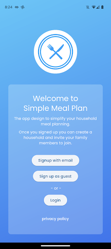 Android application Simple Meal Plan screenshort