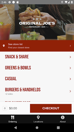 Android application Original Joe's screenshort