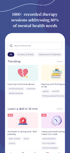 Screenshot of Meomind - Therapy Anytime