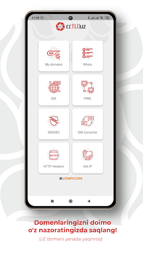Android application ccTLD.uz screenshort
