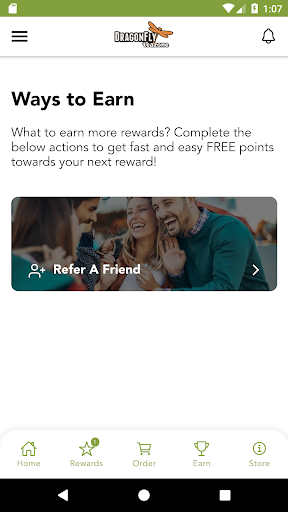 Android application Dragonfly TeaZone Rewards screenshort