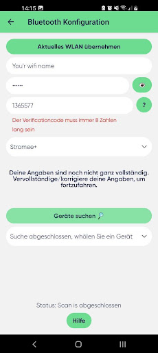 Stromee+ Companion App Screen 2