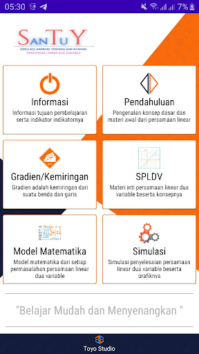 Android application Santuy SPLDV screenshort