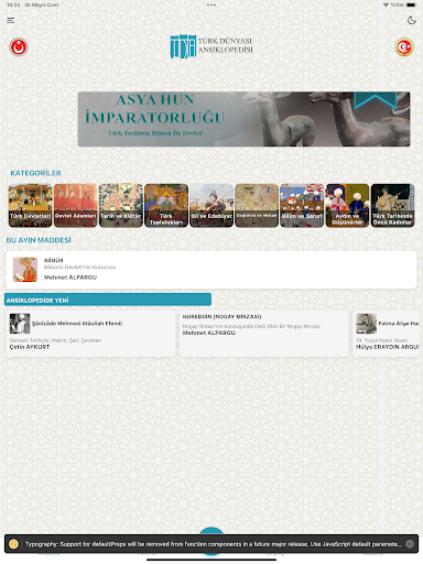 Türk Dünyası Ansiklopedisi ekran görüntüsü