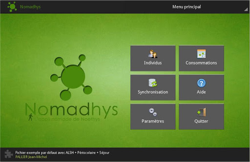 Android application Nomadhys screenshort