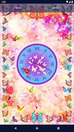 Butterfly Analog Clock Screen 3