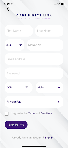 Care Direct Link Caregiver Screen 3