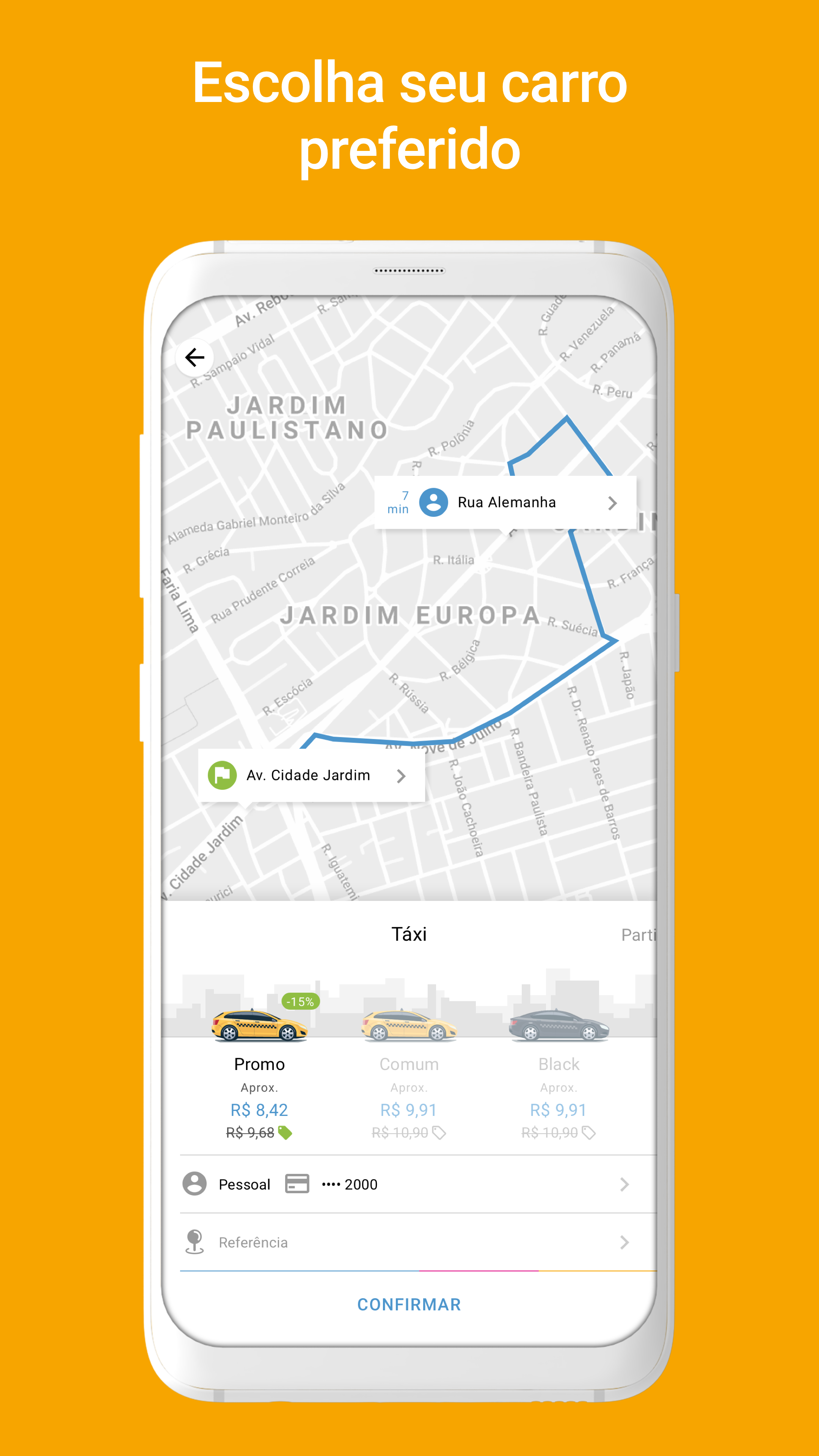 Android application Wappa - Táxi e Carro Particular screenshort