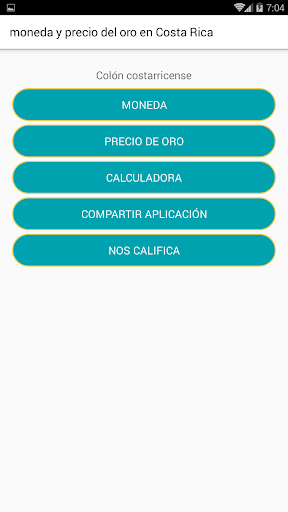 Android application moneda y precio del oro en Cos screenshort
