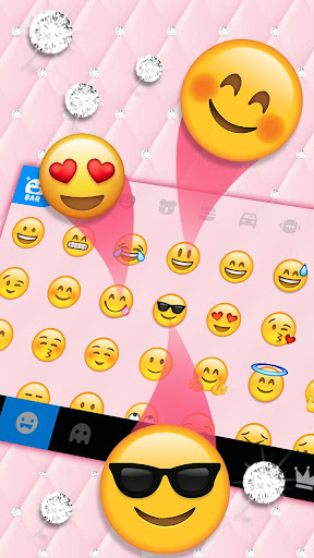 Pink Girly Diamonds Keyboard T Screen 3