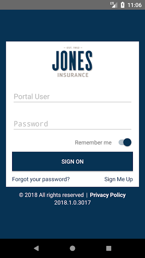 Android application Jones Insurance screenshort