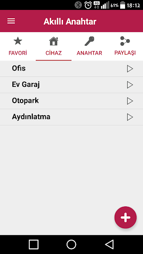 Android application Akıllı Anahtar screenshort