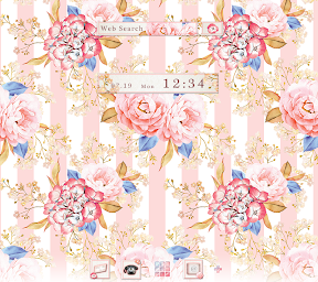 Flower Wallpaper Strips & Roses Theme