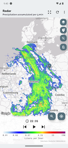 Android application Rain radar & Weather radar screenshort