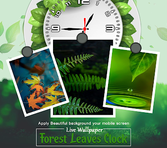 Forest Leave Clock Wallpaper